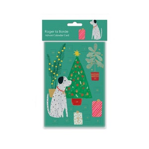 Chou Chou Chien Dog Adventskalenderkaart met envelop 170 x 120 mm Roger la Borde 24 kleine deurtjes om te openen