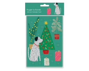 Chou Chou Chien Dog Advent Calendar Card with envelope 170 x 120mm Roger la Borde 24 little doors to open