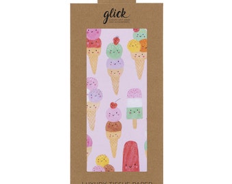 KMCF Cool Ice Cream Glick 4 sheets tissue wrapping paper 50 x 75 cm