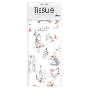 Pretty Little Things Wedding Tissue Deva Carta da regalo in tessuto 4 fogli 50 x 70 cm piegati delicatamente