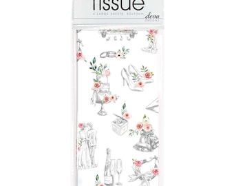 Pretty Little Things Wedding Tissue Deva Tissue Wrapping Paper 4 sheets 50 x 70 cm gently folded