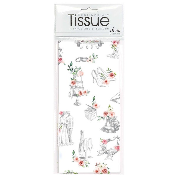 Pretty Little Things Wedding Tissue Deva Tissue Wrapping Paper 4 sheets 50 x 70 cm gently folded