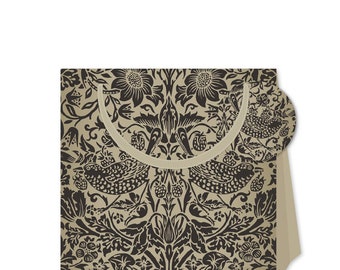 Morris & Co Strawberry Thief Charcoal William Morris Small Bag - S Size: 130 x 130 x 70mm ribbon