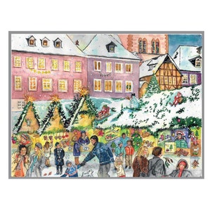 German Christmas Market Richard Sellmer 355 x 265mm Glitter & Translucent Windows Traditional German Advent Calendar