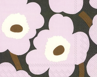 Marimekko UNIKKO Rose Flowers Paper Table Napkins 33 cm square 3 ply lunch napkins