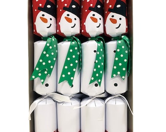 Caspari Leon the Snowman Crackers - 8 x 10 inch Christmas Crackers