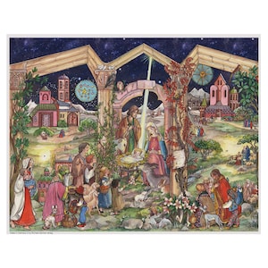 Nativity Richard Sellmer 355 x 265mm Glitter & Translucent Windows Traditional German Advent Calendar