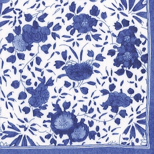 Caspari Blue Delft Fiori Carta Tovaglioli 33 cm quadrati 3 strati tovaglioli pranzo
