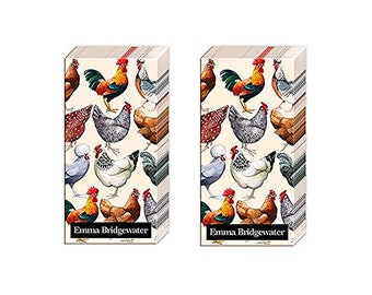 Hen and Toast Emma Bridgewater Pocket Novelty Tissues 2 packs of 10 IHR Tissues 4 ply 20 cm square