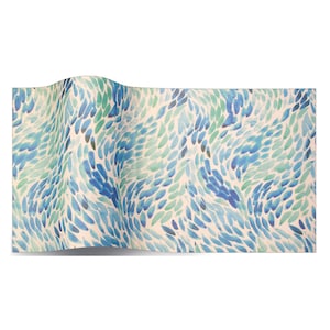 Carta da regalo in tessuto Sea Glass Blues Greens Satinwrap 5 fogli 50 x 75 cm piegati in una confezione