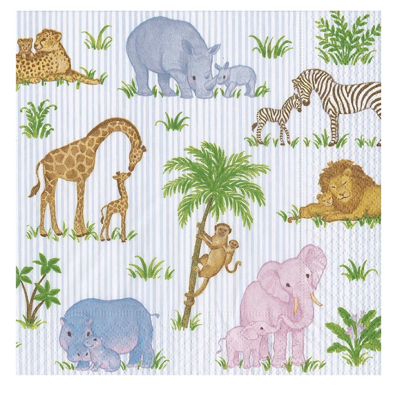 Caspari Safari Baby Napkins - Thumbnail 2
