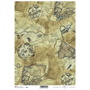 Maps Reispapier ITD A4 Reispapier Maulbeerpapier für Decoupage 210 x 297 mm Free Post in UK