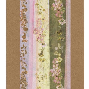 Carta da regalo velina Glick rosa giallo a righe floreali lineari 4 fogli 50 x 75 cm
