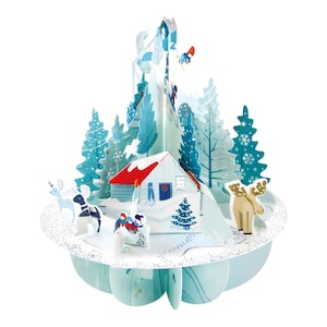 Pays des merveilles de l'hiver - Carte de Noël 3D Pirouettes pop-up 17 x 17 x 14 cm