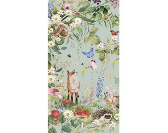 Woodland Wildlife Animals Fox Hedgehog Butterfly Bird Glick Tissue Wrapping Paper 4 sheets 50 x 75 cm folded into a pack