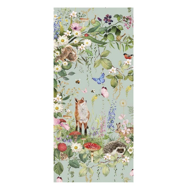 Woodland Wildlife Animals Fox Hedgehog Butterfly Bird Glick Tissue Wrapping Paper 4 sheets 50 x 75 cm folded into a pack