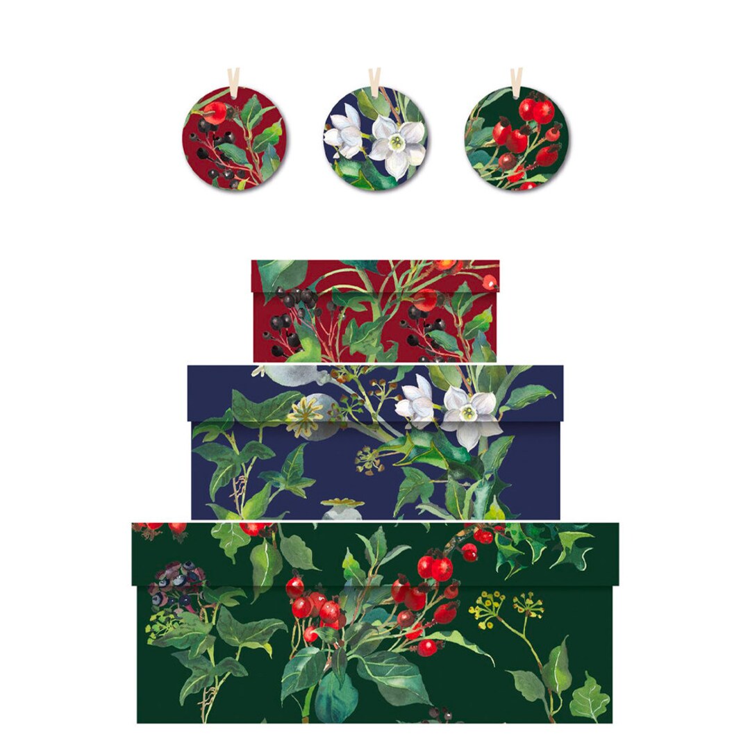 Emma Bridgewater Winter Flowers Christmas Nest of 3 Gift Boxes Etsy UK