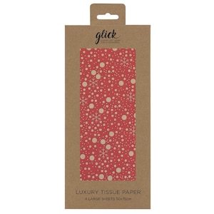 MAGICAL CHRISTMAS RED Glick 4 sheets tissue wrapping paper 50 x 75 cm