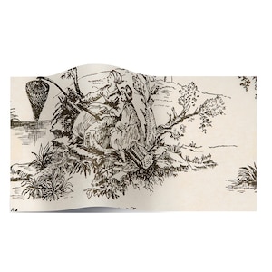 Black on Oatmeal Toile Seidenpapier Satinwrap 5 Blatt 50 x 75 cm gefaltet zu einer Packung