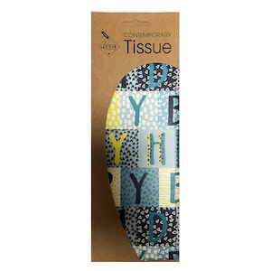 Birthday Block Navy Deva Tissue Wrapping Paper 4 sheets 50 x 70 cm gently folded