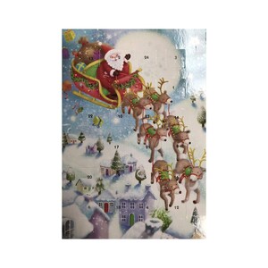 Kerstman Adventskalenderkaart 175 x 120 mm Caltime met envelop en 24 kleine deurtjes om te openen