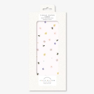 Meadow Flowers Belly Button Tissue Wrapping Paper 4 sheets 50 x 75 cm