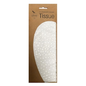 Mini Stars Silver Tissue Deva Carta da regalo velina 4 fogli 50 x 70 cm delicatamente piegati
