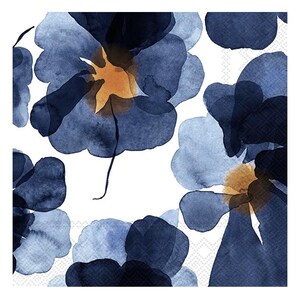 Tovaglioli di carta Marimekko Valssi Blue Floral IHR, quadrati da 33 cm, 3 veli