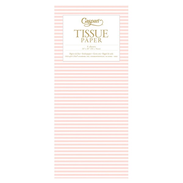 Mini Stripe Blush Pink Tissue Wrapping Paper 4 sheets 50 x 76 cm folded into a cello pack