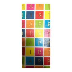 Birthday Squares Rainbow Tissue Deva Tissue Wrapping Paper 4 sheets 50 x 70 cm gently folded