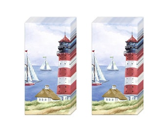 Seelust Lighthouse Sailing Tissues 2 packs of 10 IHR Tissues 4 ply 20 cm square