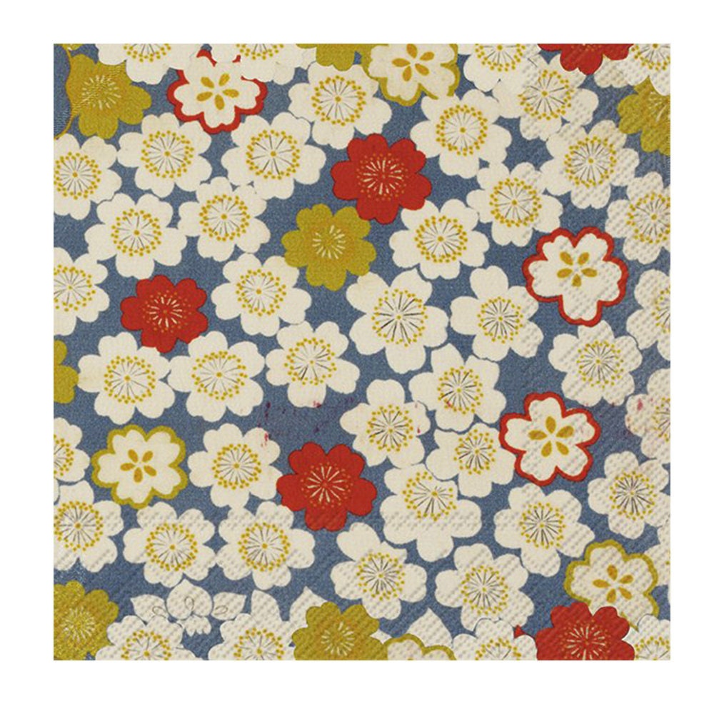 Compton (V & A) Bleu Foncé Floral Déjeuner Serviettes De Table En