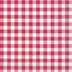 Taverna Red Check IHR Paper Table Napkins 33 cm square 3 ply lunch napkins