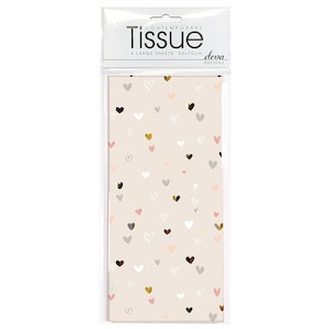 Mini Cuori Crema Velina Deva Carta da Regalo 4 fogli 50 x 70 cm piegati delicatamente