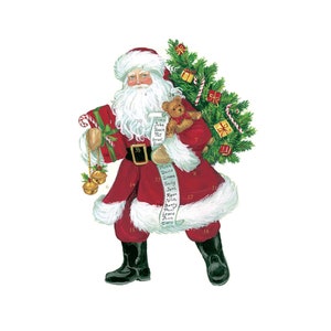 Lynn Haney Santa van Lynn Haney Caspari Adventskalenderkaart met 24 kleine deurtjes om te openen 18 x 13 cm met envelop