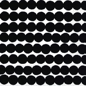 Marimekko  RÄSYMATTO Black Dots Paper Table Napkins 33 cm square 3 ply lunch napkins