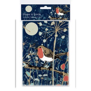 Cartão de calendário do advento Winters Tale Robin com envelope 170 x 120 mm Roger la Borde 24 pequenas portas para abrir
