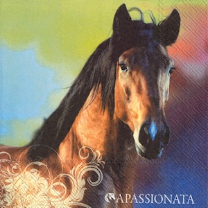 Guardanapos de mesa de papel Brown Beauty Bay Horse IHR guardanapos de almoço quadrados de 33 cm com 3 camadas