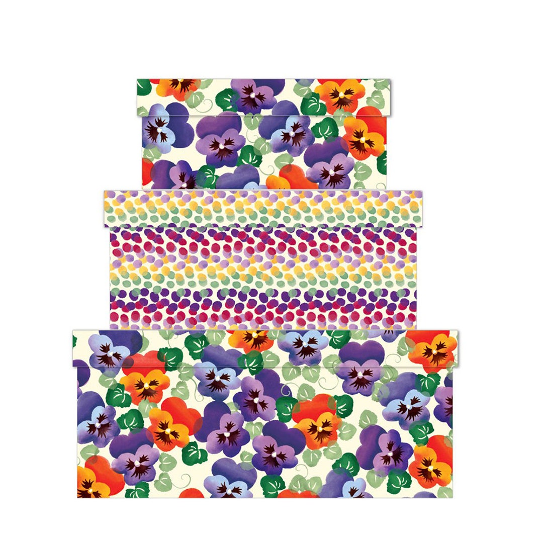 Emma Bridgewater Rainbow Pansy Nest of 3 Boxes Etsy