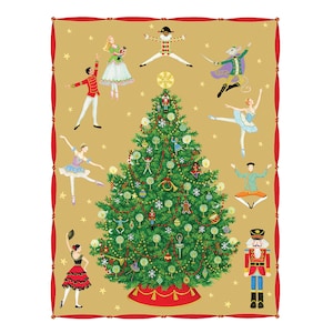 Cartões de Natal Quebra-nozes Ballet Caspari 118 mm x 153 mm 5 em um pacote com envelopes