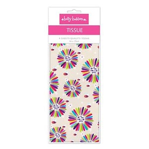 Belly Button Happy Birthday Flowers Tissue Wrapping Paper 4 sheets 50 x 75 cm folded into a pack