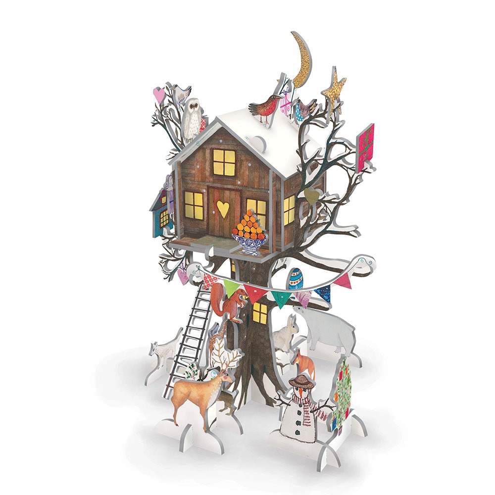 Pop and Slot Großer Weihnachtsbaumhaus Pink Roger la Borde 3D-Adventskalender