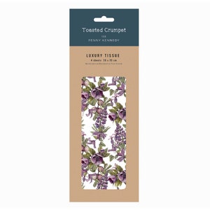 Carta da regalo velina floreale bianca di gelso tostato focaccina 4 fogli 50 x 70 cm