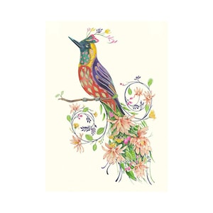 Carte vierge extra fantaisie Oiseau de paradis 20 x 15 cm avec enveloppe Daniel Mackie