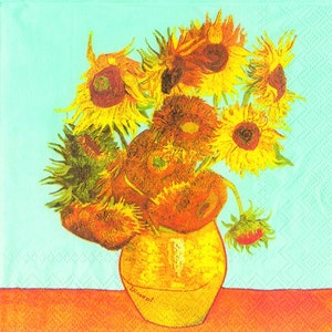Van Gogh Sunflowers IHR Paper Table Napkins 33 cm square 3 ply lunch napkins