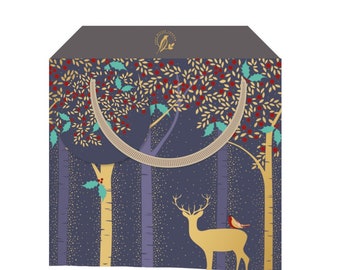 Sara Miller Deer Christmas Small Bag - Afmeting: 130 x 130 x 70 mm lint