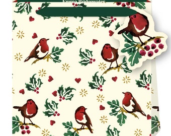 Emma Bridgewater Bolso pequeño navideño Little Robin - S Tamaño: cinta 130 x 130 x 70 mm