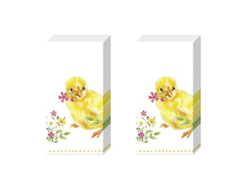 Chicks Easter Novelty Tissues 2 packs of 10 IHR Tissues 4 ply 20 cm square