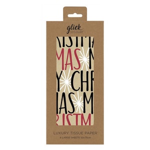 BUON NATALE KRAFT Glick 4 fogli di carta velina 50 x 75 cm