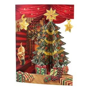 Albero di Natale 14,5 x 19,5 x 12 cm - Biglietto di Natale 3D Pop Up Swing Santoro